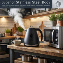 Swan Official Liverpool FC Retro Jug Kettle 3000W 1.5 Litre Stainless Steel Black