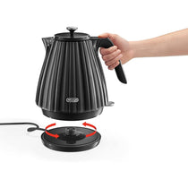 Delonghi Ballerina Electric Jug Kettle 1.7 Litre 3000W Plastic Cordless 360° Swivel Base Black