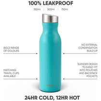 Smidge Stainless Steel Insulated Water Bottle 750ml Double Wall Vacuum Flask BPA-Free Leakproof Aqua