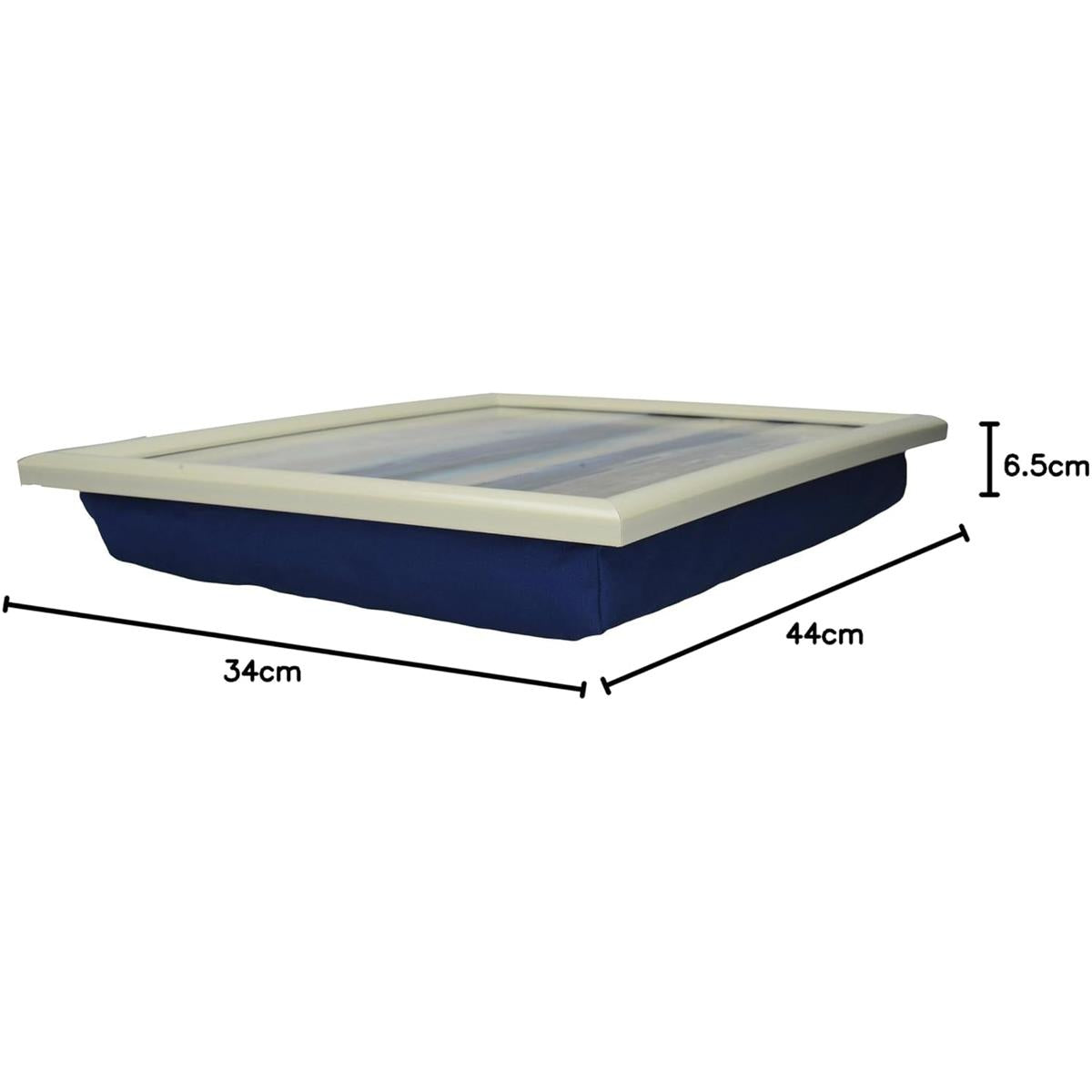 Creative Tops Blue Abstract Cushioned Bean Bag Lap Tray 44 x 34cm Plastic Dinner Laptop Tray