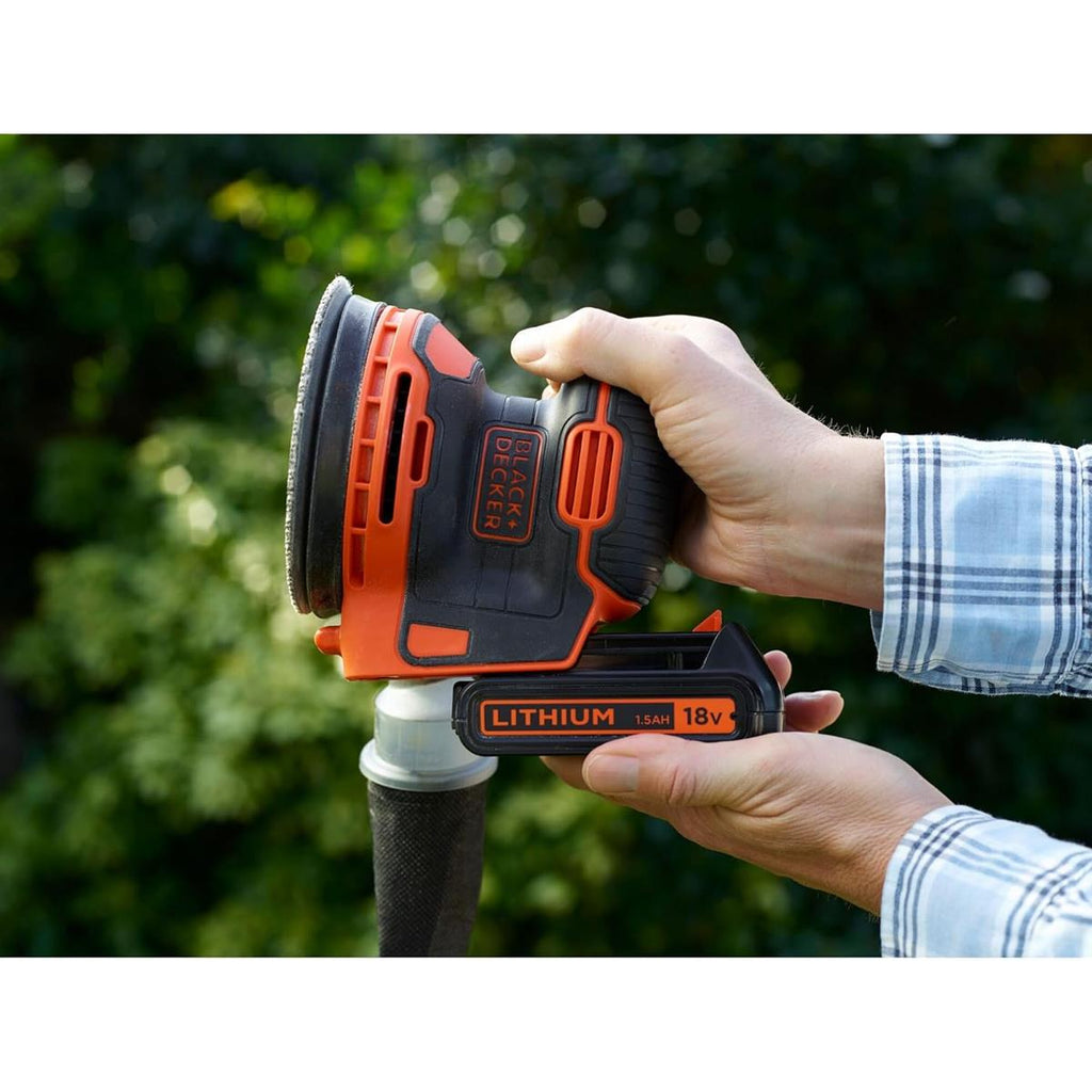 Black & Decker 18V Cordless Random Orbit Sander 12000 OPM Bare Unit