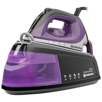 Daewoo Steam Station Iron 2400W With 1.2L Detachable Water Tank Ceramic Soleplate Adjustable Steam Black & Purple