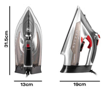 Daewoo Power Glide Steam Iron 3000W with Ceramic Soleplate Burst Steam Precision Tip Self-Clean & Anti-Calc Black