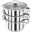 Judge Essential 16cm 3 Tier Stainless Steel Steamer Pot with Glass Lid Induction Hob Food Steamer Set