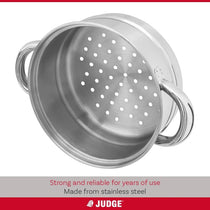 Judge Essential 16cm 3 Tier Stainless Steel Steamer Pot with Glass Lid Induction Hob Food Steamer Set