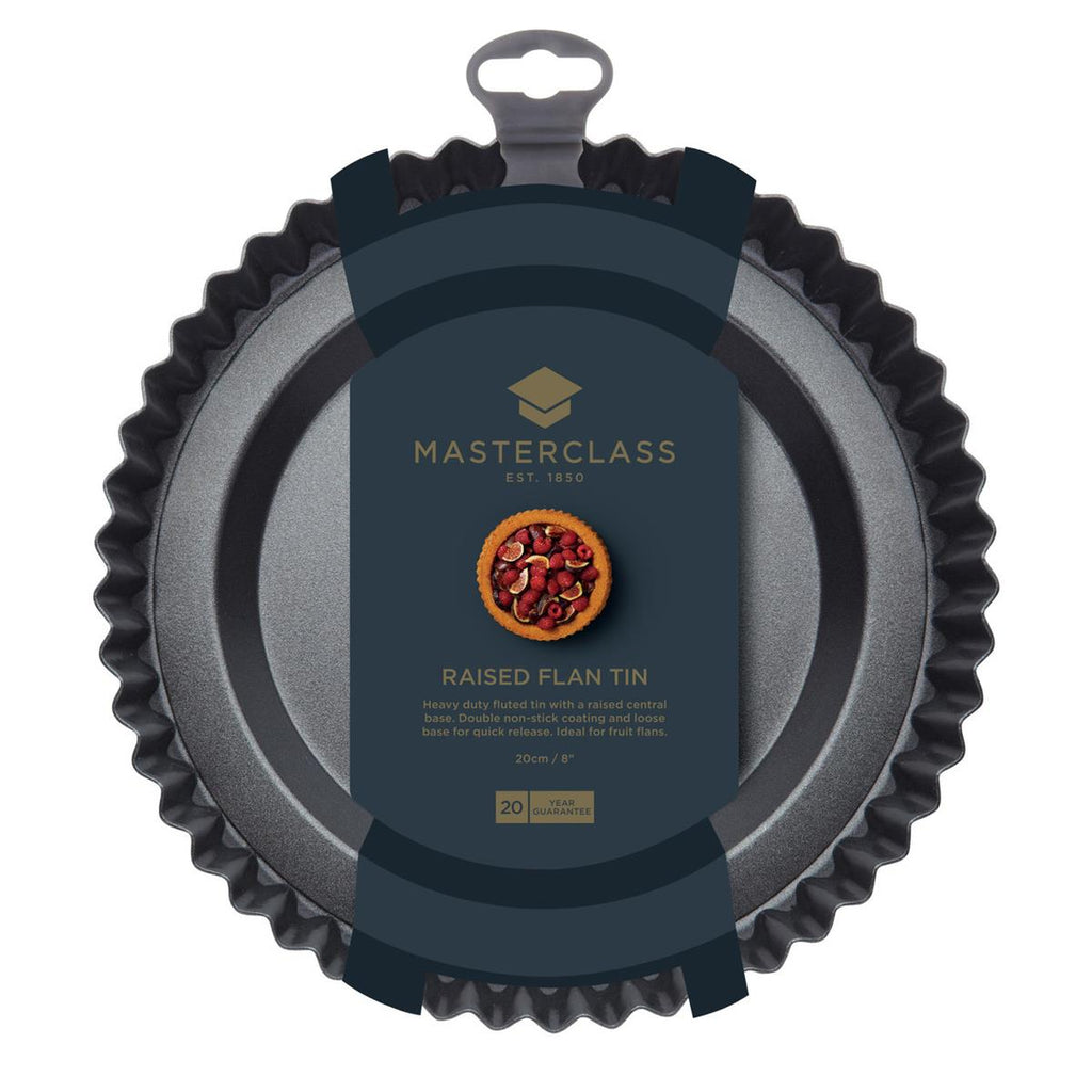 MasterClass Sponge Flan Tin 20cm Loose Base Carbon Steel Non Stick Round Baking Pan