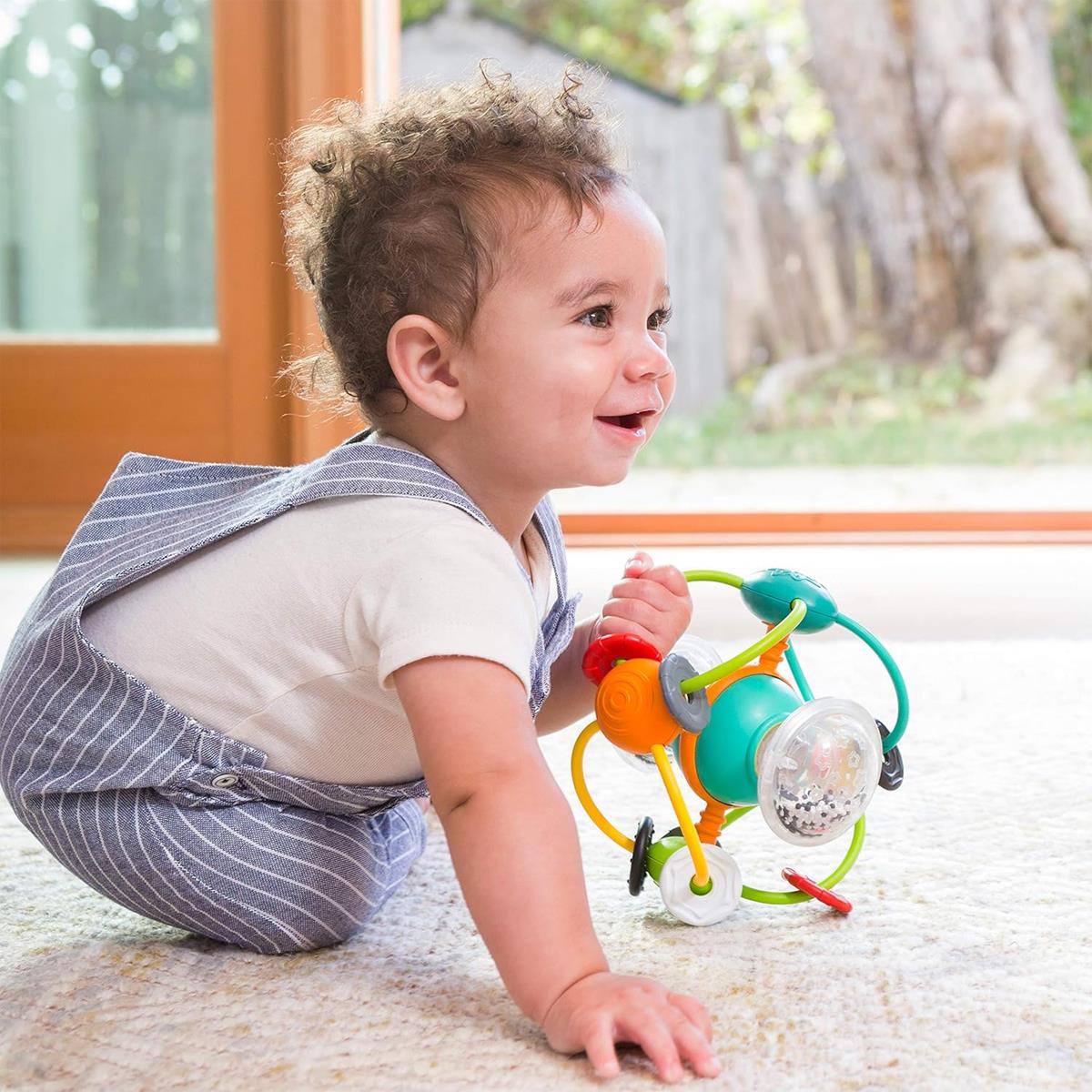 Infantino Magic Activity Ball Baby Sensory Toy With Rattle Beads Easy Grip 6 Months+ Secondary image