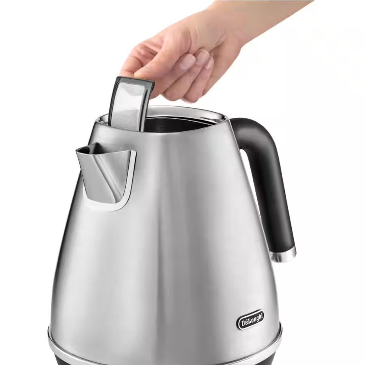 Delonghi Distinta X Electric Kettle 1.7 Litre 3000W Stainless Steel Rapid Boil With Anti-Limescale Filter Brushed Steel Secondary image