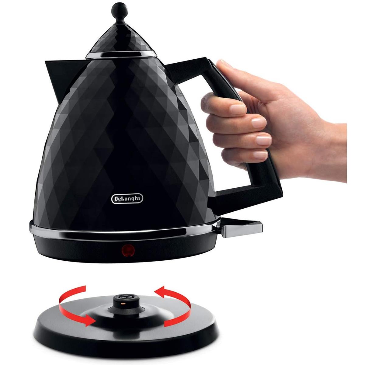 Delonghi Brillante Electric Kettle 1.7 Litre 3000W Plastic Cordless With Anti-Limescale Filter 360° Base Black Secondary image