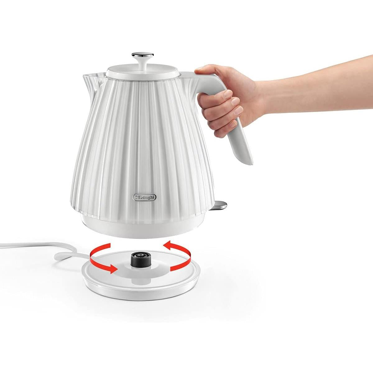 Delonghi Ballerina Electric Jug Kettle 1.7 Litre 3000W Cordless Rapid Boil With Anti-Limescale Filter 360° Base White Secondary image