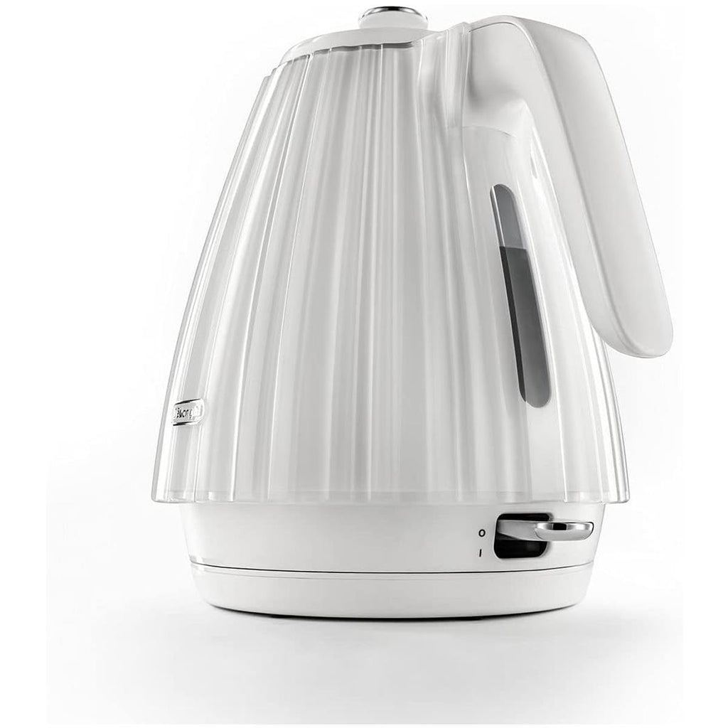 Delonghi Ballerina Electric Jug Kettle 1.7 Litre 3000W Cordless Rapid Boil With Anti-Limescale Filter 360° Base White