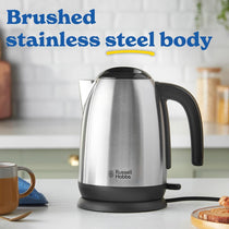 Russell Hobbs Classics Electric Jug Kettle 1.7 Litre 3000W Stainless Steel Rapid Boil With Perfect Pour Spout & Filter Brushed Steel