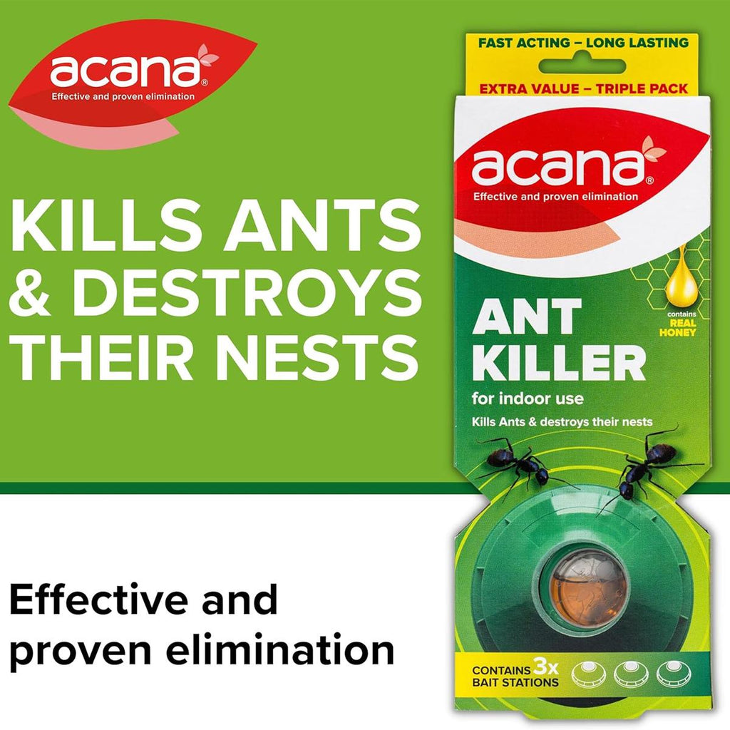 Acana Ant Killer Bait Stations Pack Of 3 With Real Honey Indoor Ant Trap For Colony And Queen Control