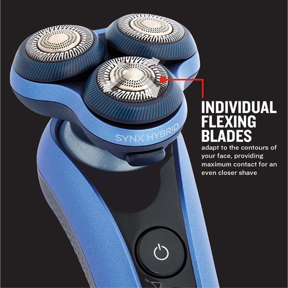 Remington Limitless X5 Men's Rotary Shaver With SYNX Hybrid Cutting System Wet And Dry USB Rechargeable Navy
