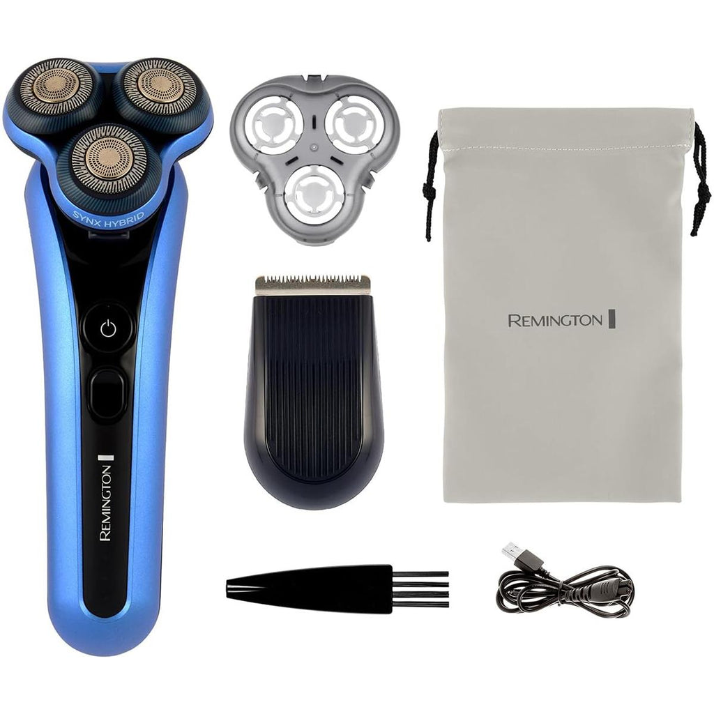 Remington Limitless X5 Men's Rotary Shaver With SYNX Hybrid Cutting System Wet And Dry USB Rechargeable Navy