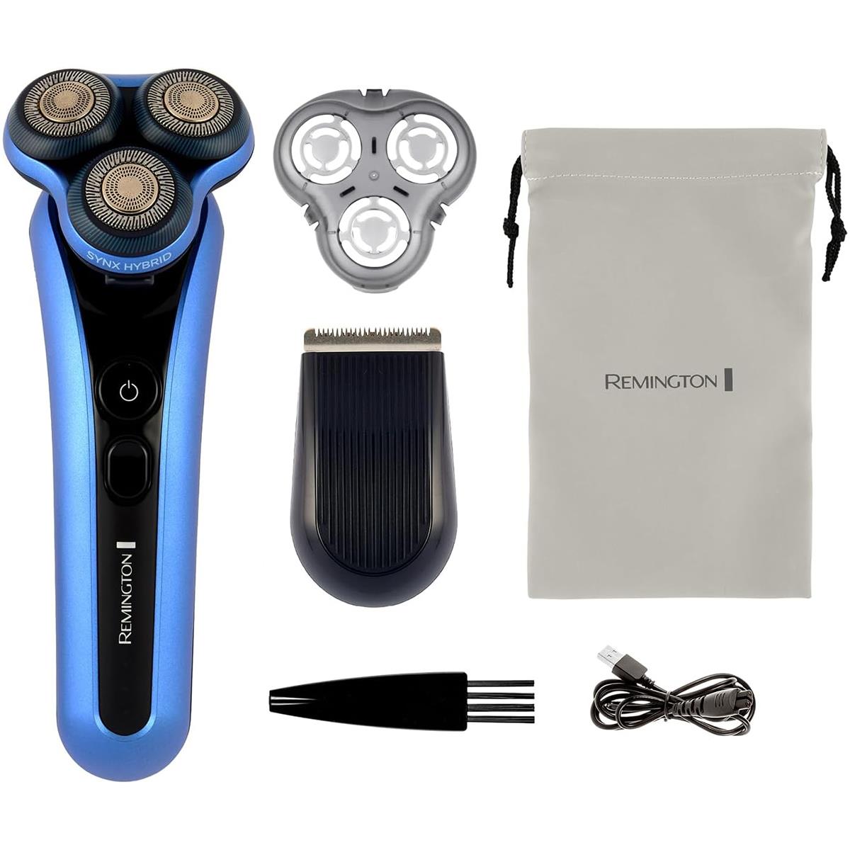 Remington Limitless X5 Men's Rotary Shaver With SYNX Hybrid Cutting System Wet And Dry USB Rechargeable Navy