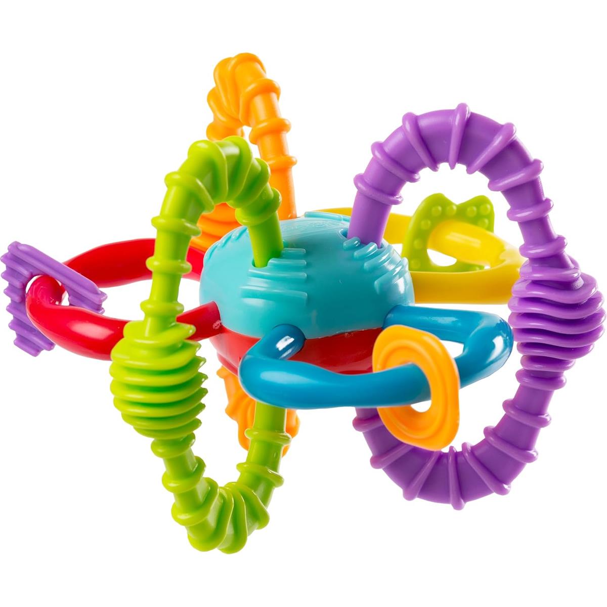 Playgro Bendy Ball Baby Sensory Activity Toy With Rattle Flexible TPR Grasping Ball For Teething 6+ Months Multicolour Main image