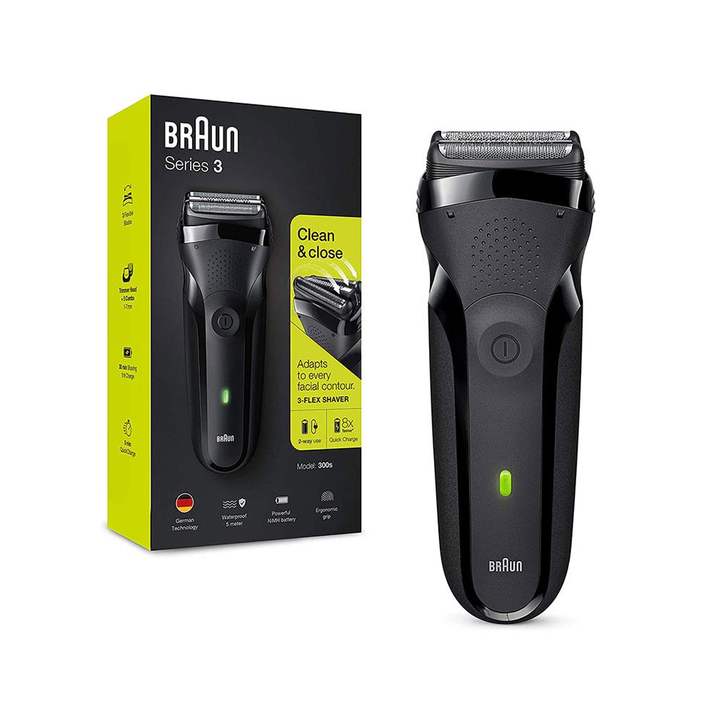 Braun Series 3 Rechargeable Electric Shaver Black 300s Electric Foil Razor
