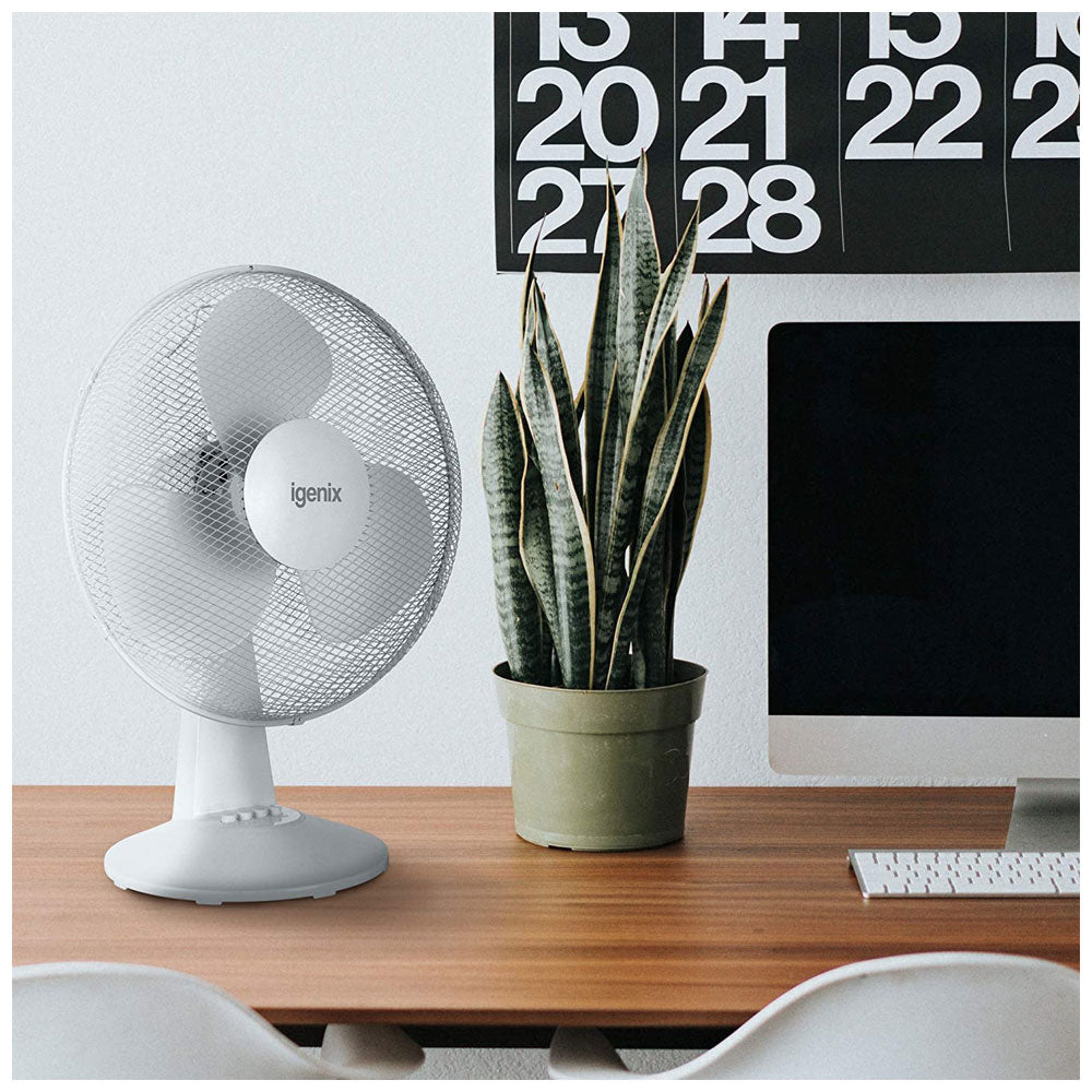 Igenix DF1610 Portable Desk Fan 16 Inch Quiet Oscillating 3-Speed Adjustable Tilt