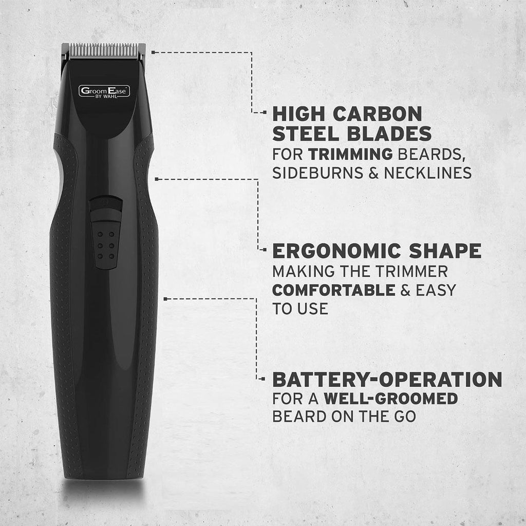 Wahl GroomEase Battery Beard Trimmer 5606-917 9 Piece Grooming Kit Black