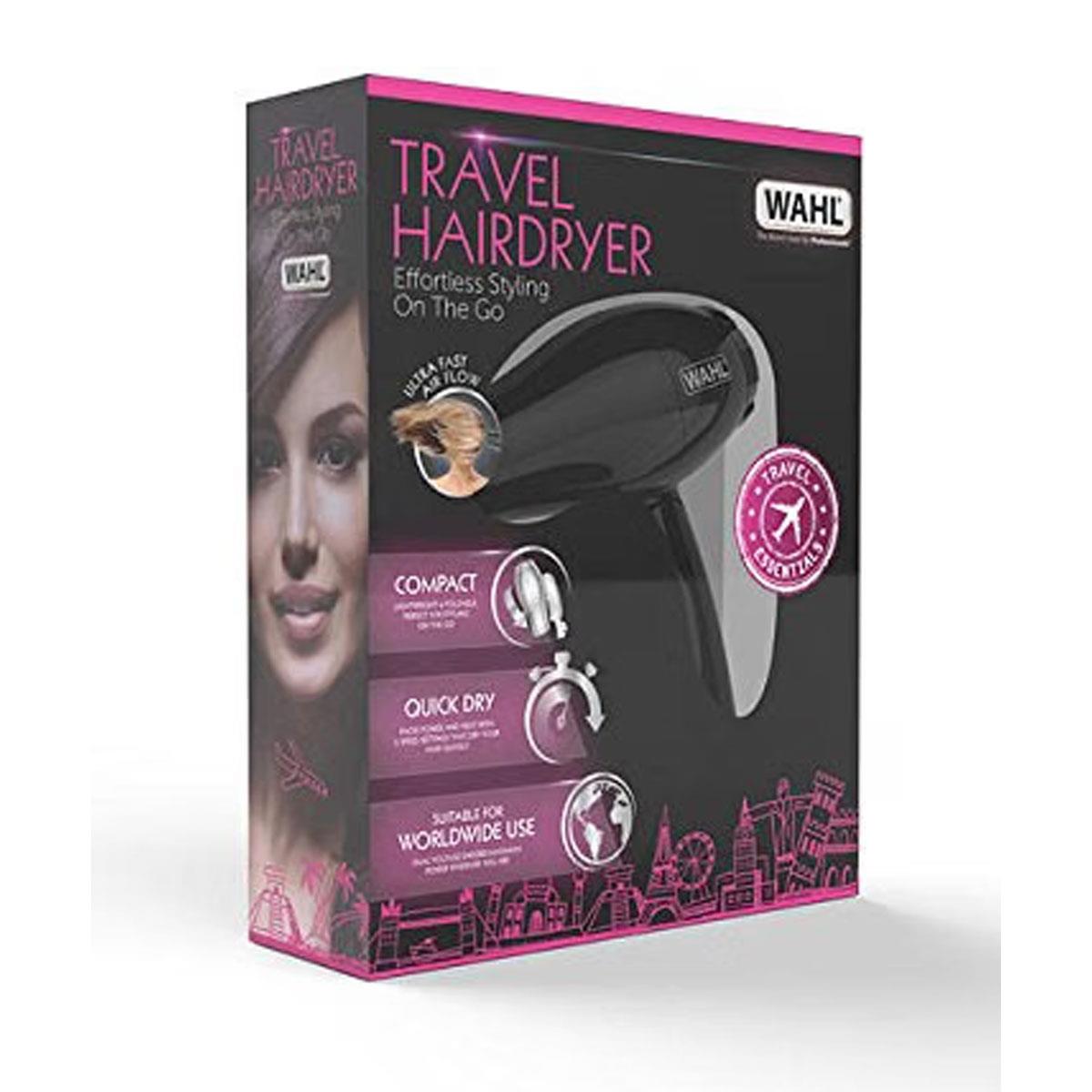 Wahl Travel Hairdryer 1000W Compact Folding Hair Dryer