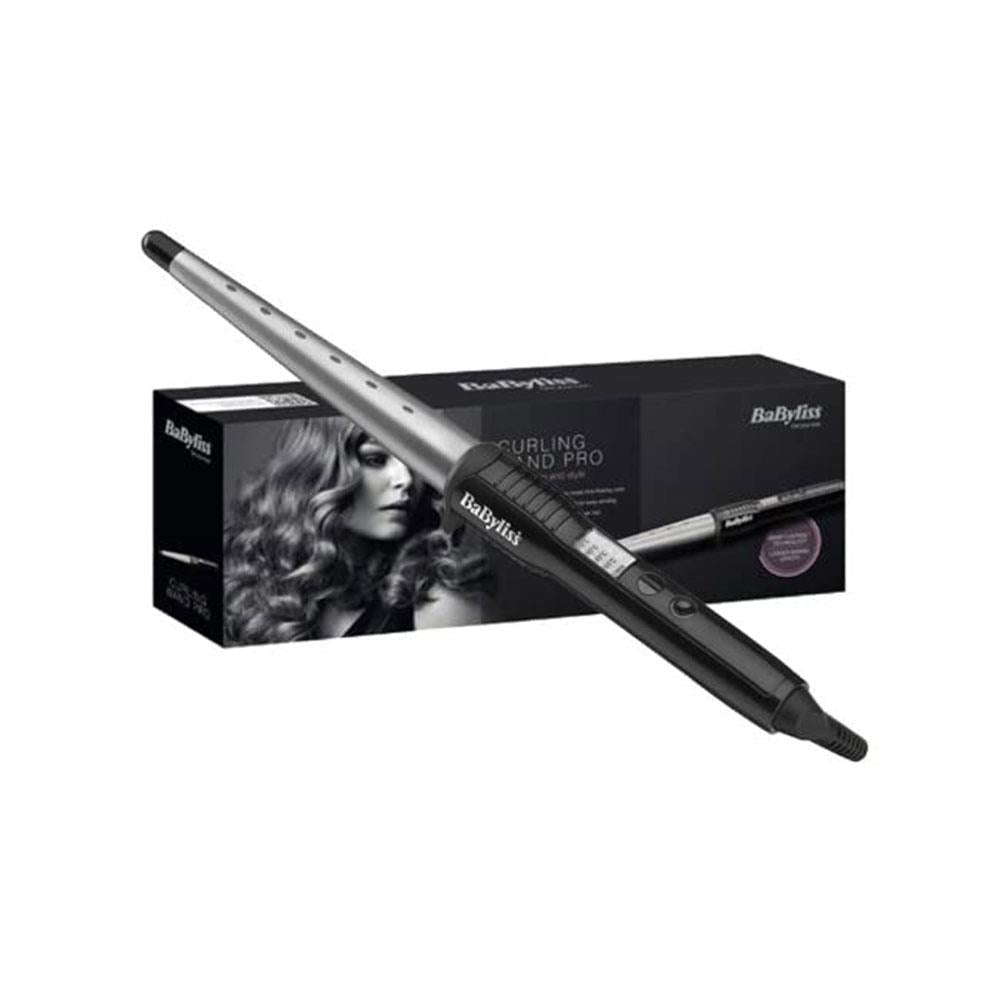 BaByliss Curling Wand Pro Flawless Smooth Shiny Curls 25mm-13mm Barrel - Black/Grey