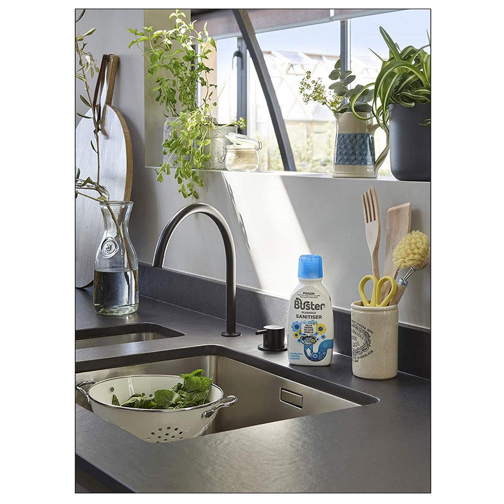 Buster Plughole Sanitiser Eucalyptus Foaming Granules 300g Drain Cleaner for Sinks & Appliances