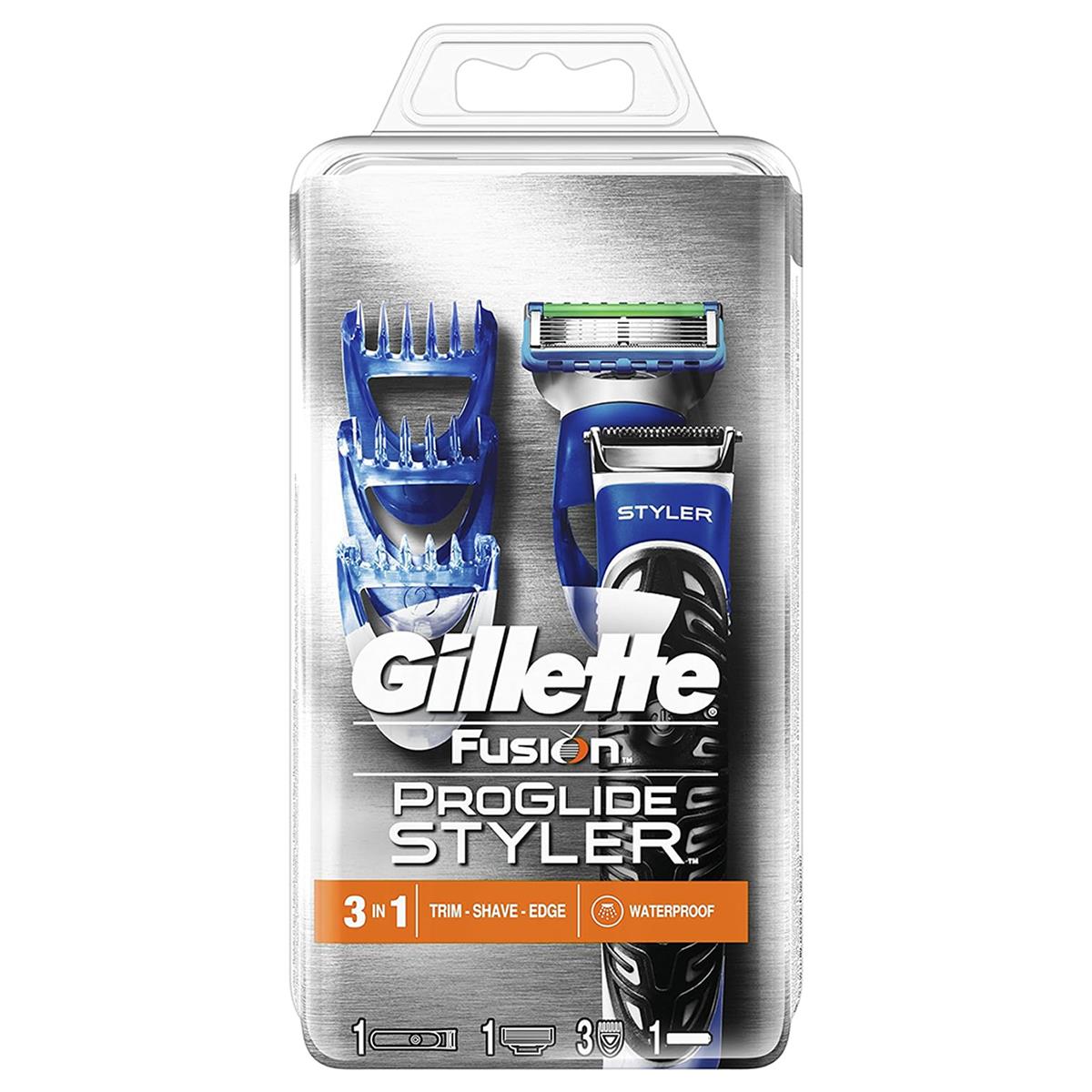 Gillette Fusion 3 in 1 Styler Razor Beard Trimmer Edging Blade ProGlide Grooming Tool