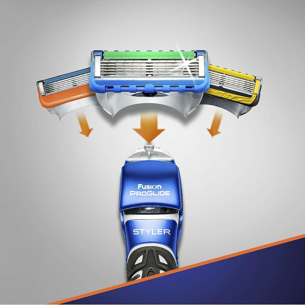Gillette Fusion 3 in 1 Styler Razor Beard Trimmer Edging Blade ProGlide Grooming Tool