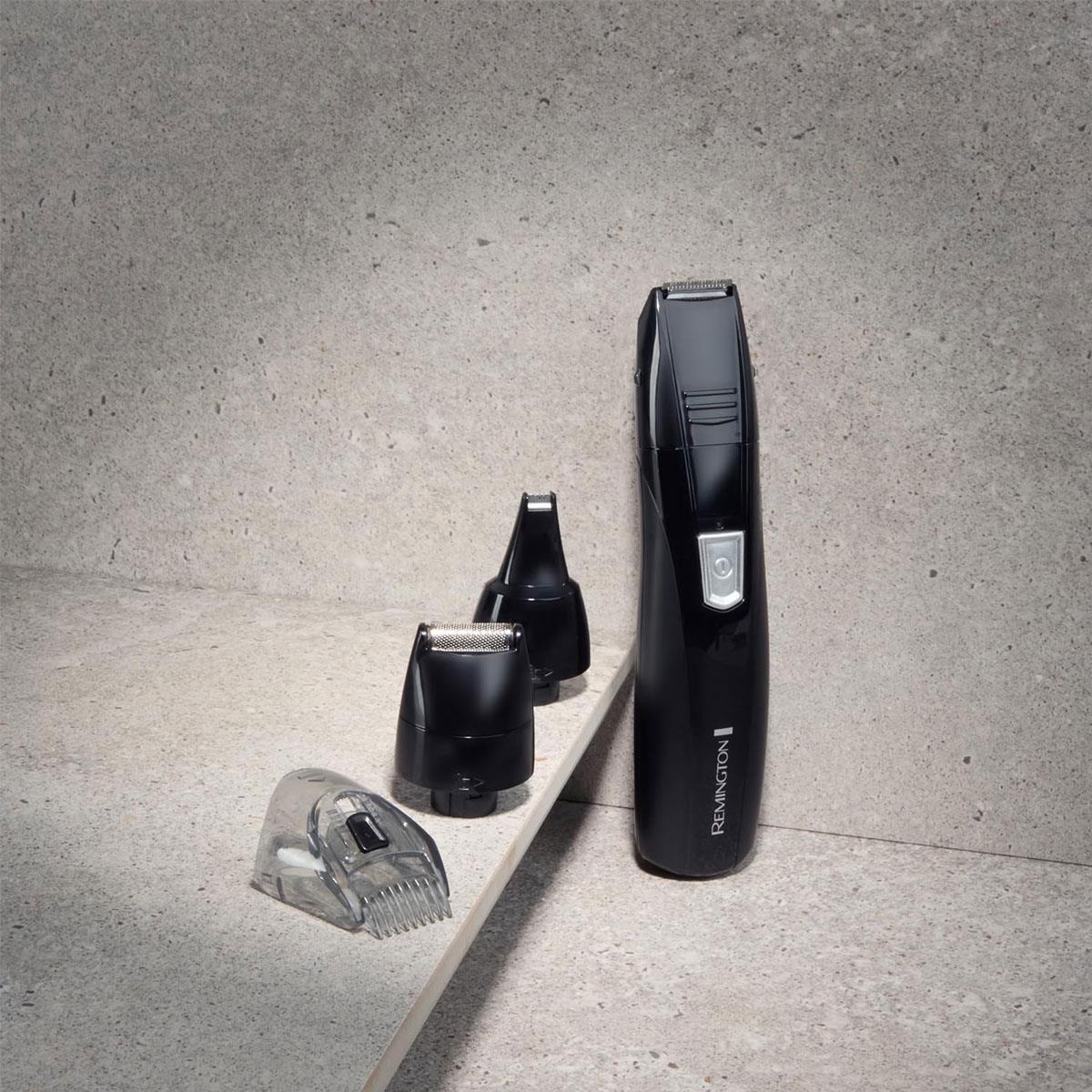 Remington Personal Groomer Hair Trimmer Battery Operated 4in1 Facial Hair Grooming Kit with Steel Self Sharpening Blades