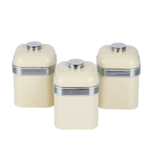 Swan Retro Kitchen Storage Iron Canisters, Set of 3, 1 Liter - Cream
