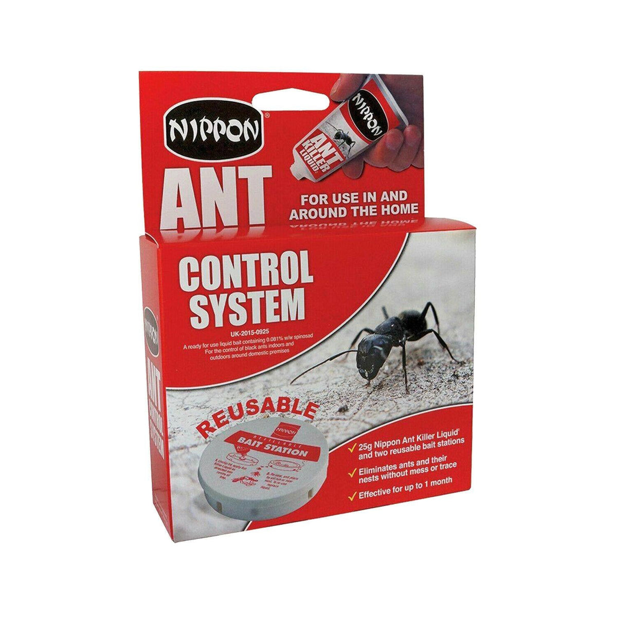 Nippon Ant Control System with 2 Traps and 25g Ant Killer Liquid for Home & Garden