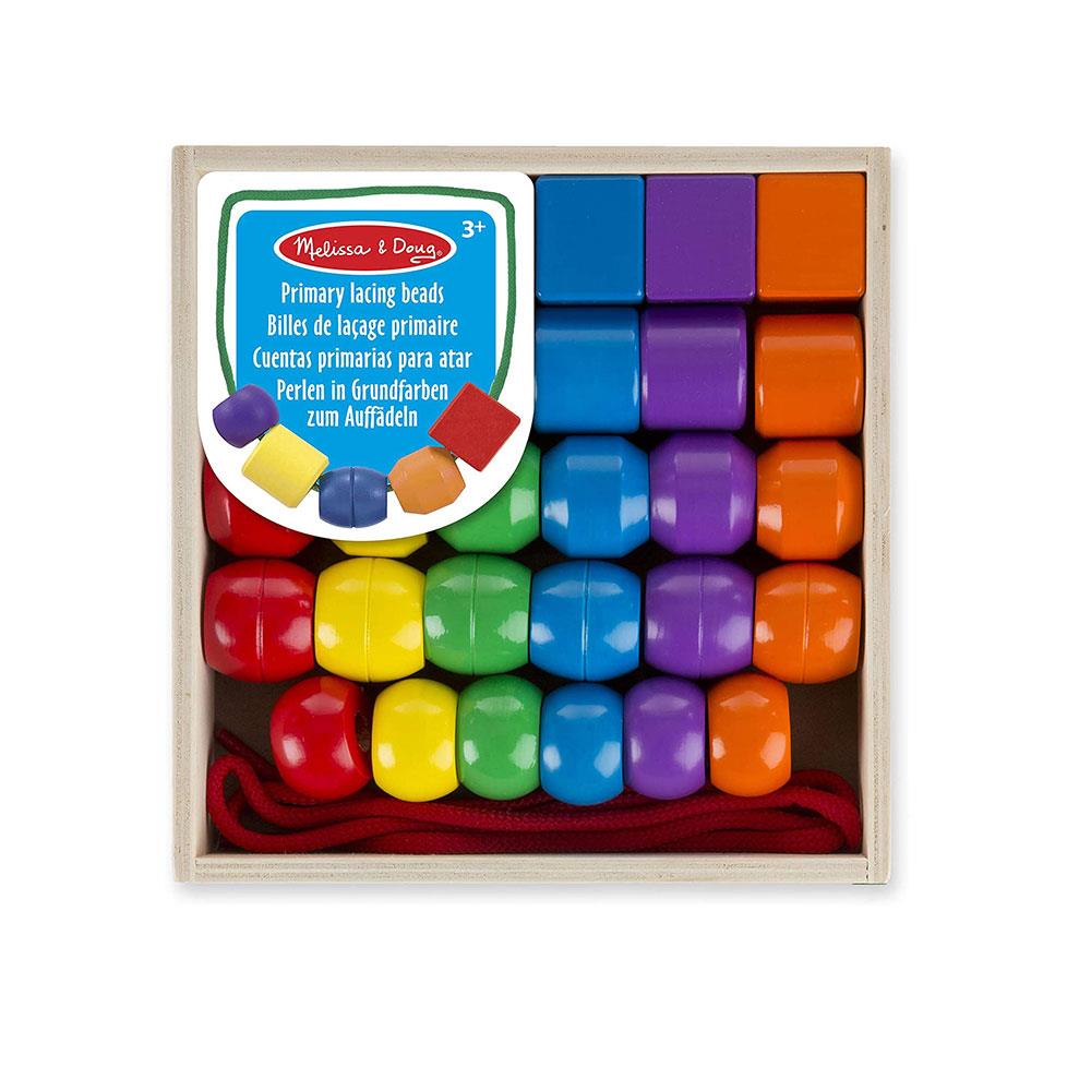 Melissa & Doug 544 Primary Lacing Beads Educational Toy 30 Wooden Beads and 2 Laces