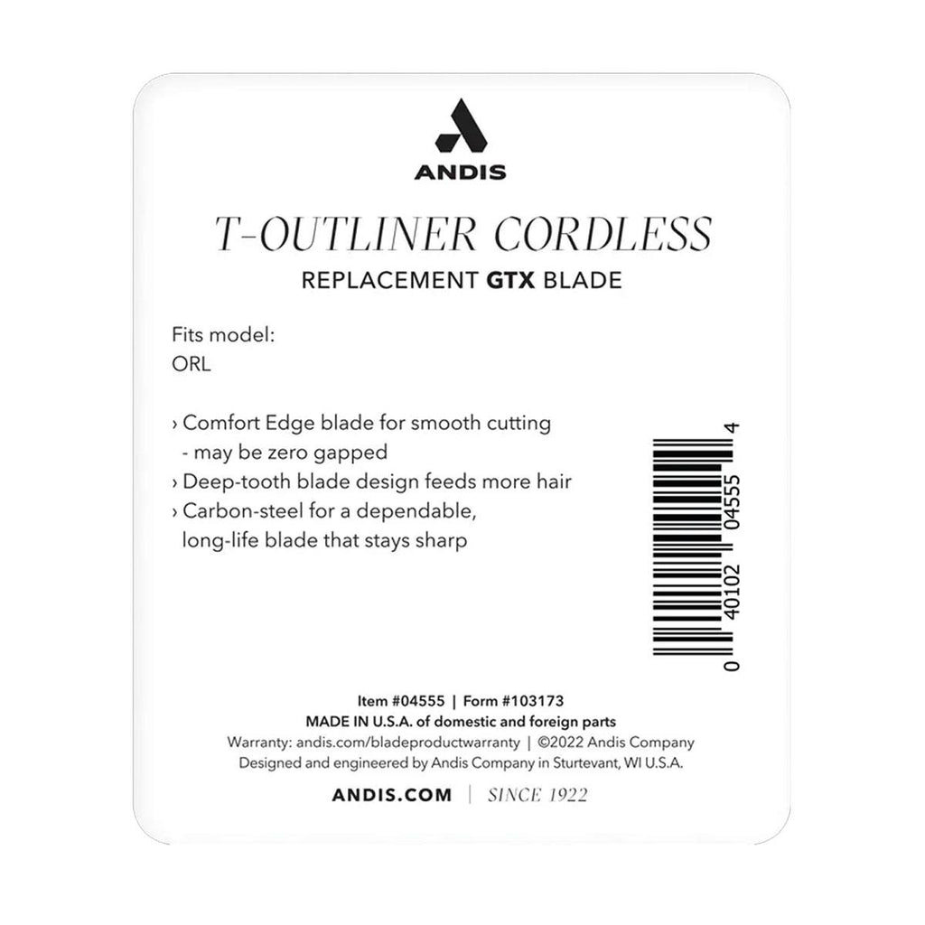 Andis GTX T-Blade Replacement Deep Tooth Blade for Cordless TOutliner Li Trimmer