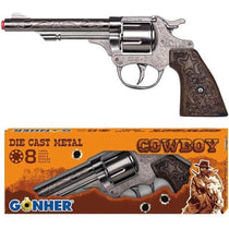 Gonher Diecast Metal Cap Gun Shot Cowboy 8 Ring Toy 20.5cm Western Style