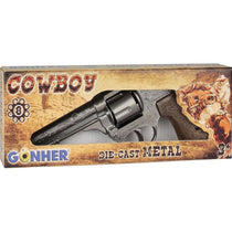 Gonher Diecast Metal Cap Gun Shot Cowboy 8 Ring Toy 20.5cm Western Style