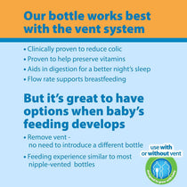 Dr Brown Natural Flow Options+ Anti-Colic Baby Bottles Starter Kit Gift Set - Clear