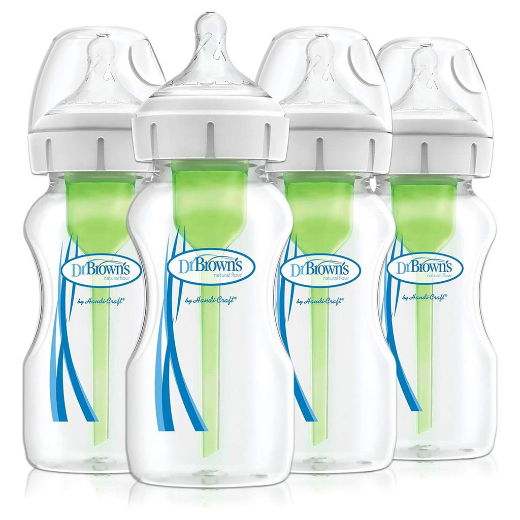 Dr. Brown Options + Anti-Colic Baby Bottles 270ml  with Level 1 Teats - Four Pack