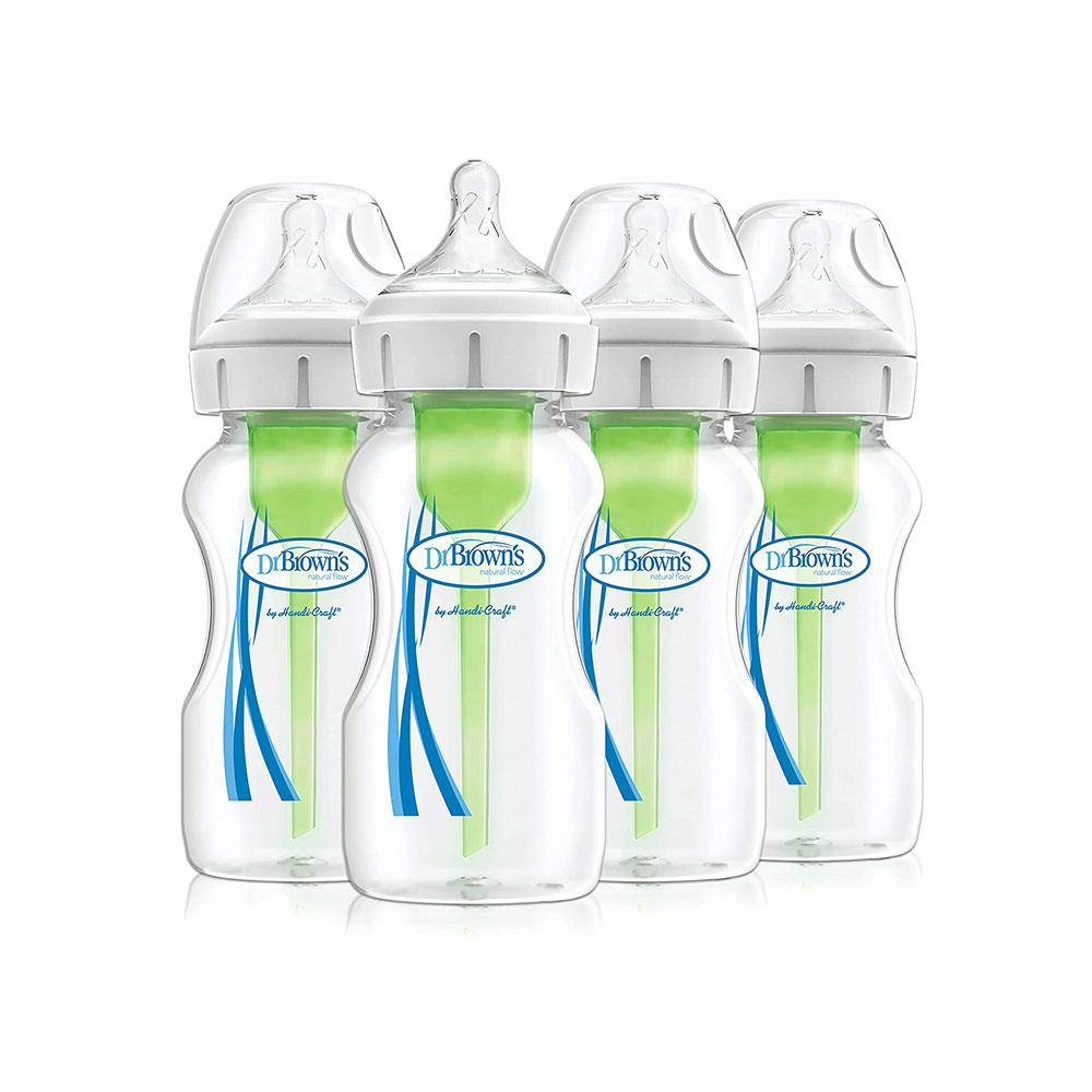Dr. Brown Options + Anti-Colic Baby Bottles 270ml  with Level 1 Teats - Four Pack