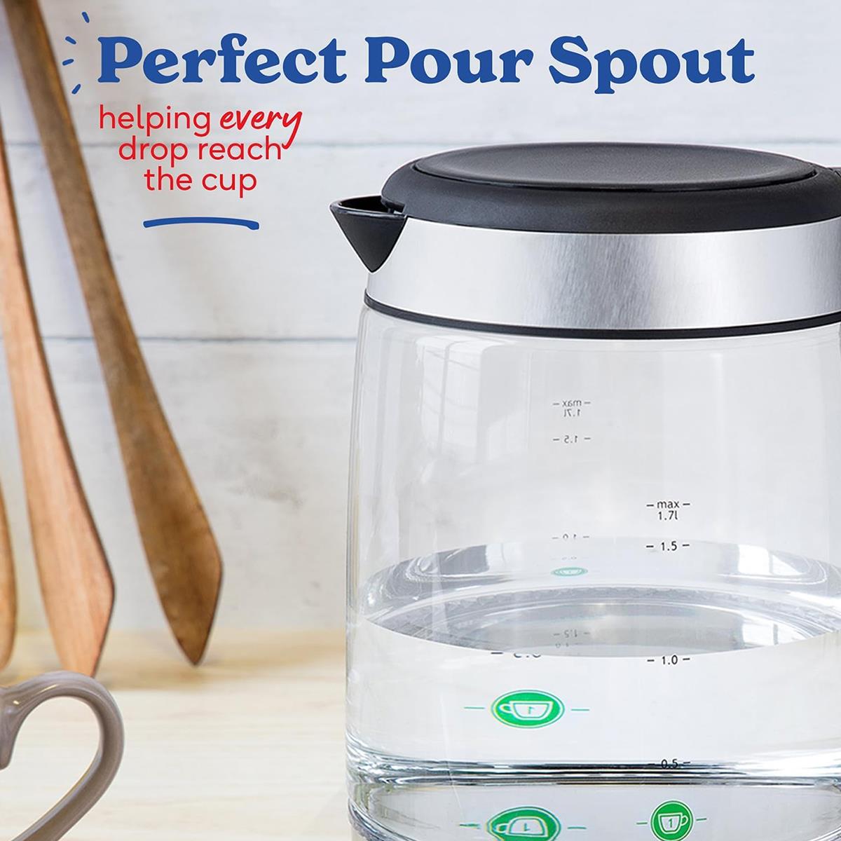 Russell Hobbs 21600 Illuminating Glass Kettle, 1.7 L - Blue Illumination