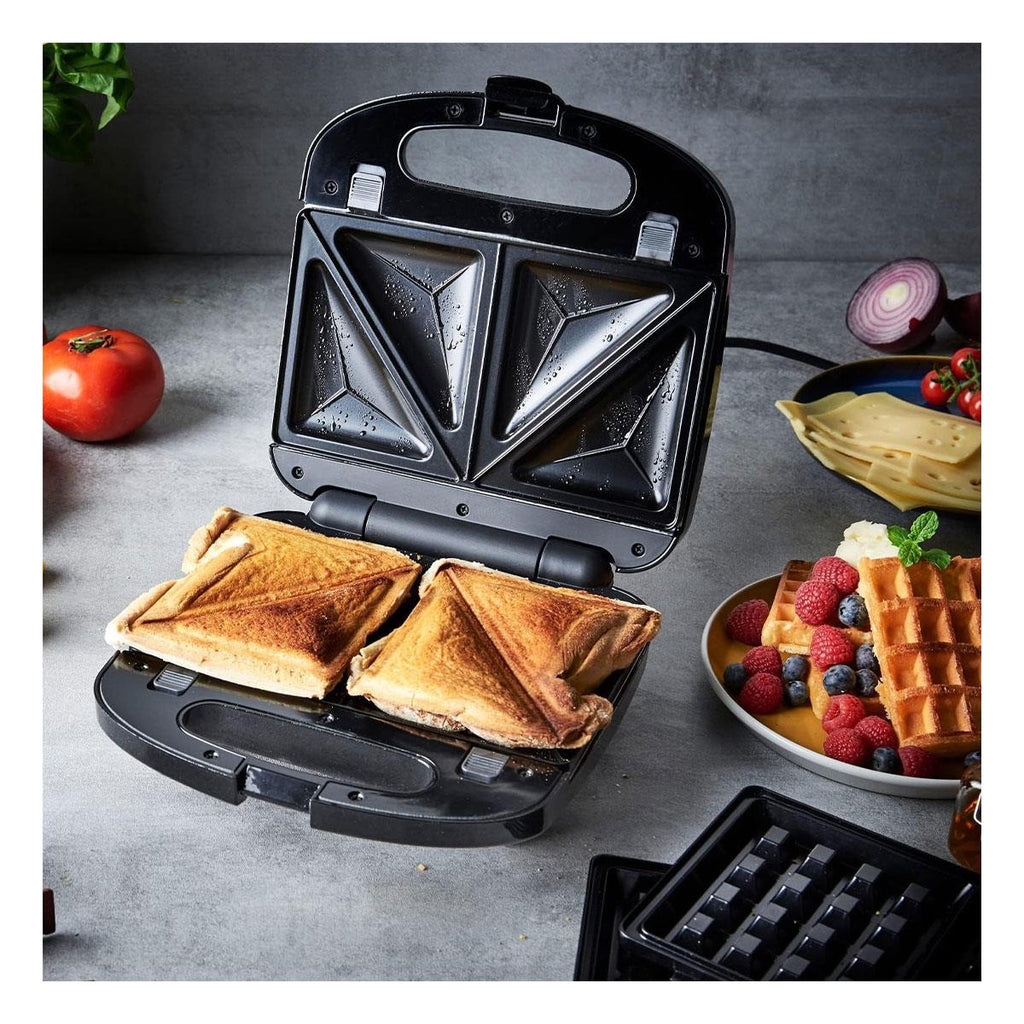 Russell Hobbs 3-In-1 Sandwich Panini And Waffle Maker 760W - Black