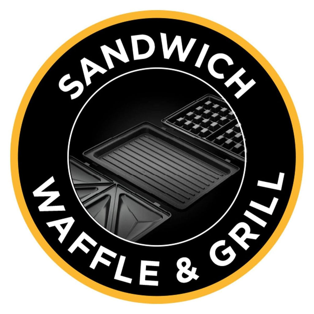 Russell Hobbs 3-In-1 Sandwich Panini And Waffle Maker 760W - Black