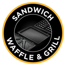 Russell Hobbs 3-In-1 Sandwich Panini And Waffle Maker 760W - Black