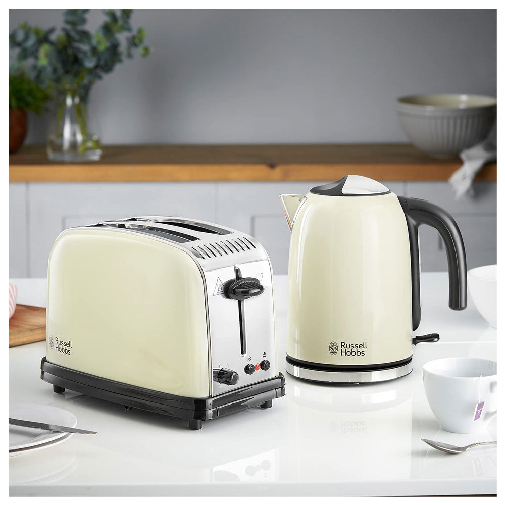 Russell Hobbs Colour Plus Kettle 3000 W, 1.7 L - Cream