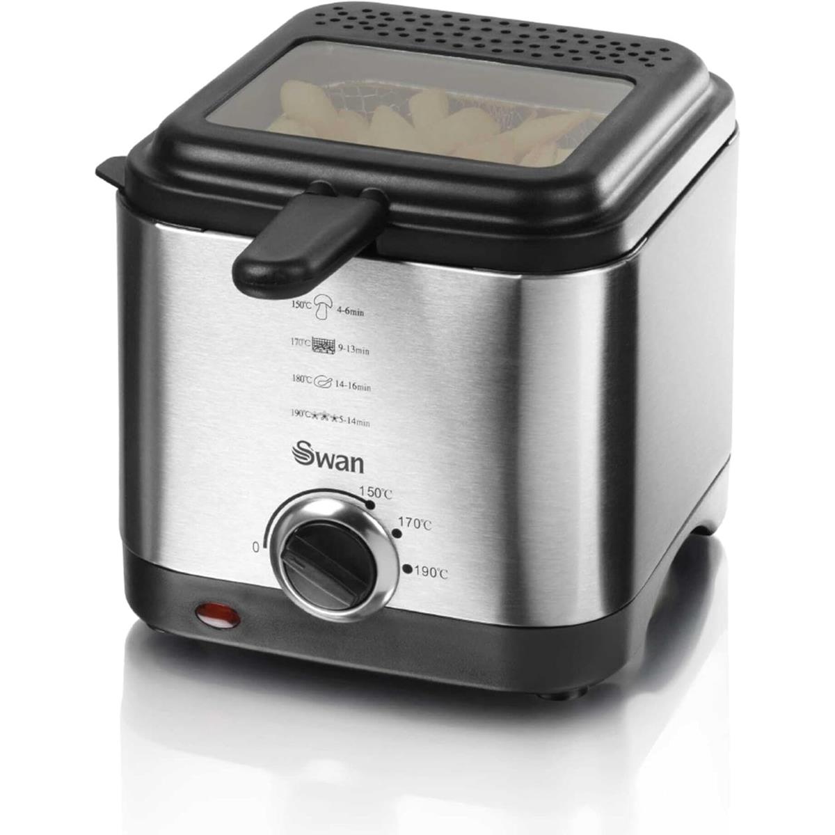 Swan Deep Fat Fryer Stainless Steel 900 W 1.5 Litres - Silver