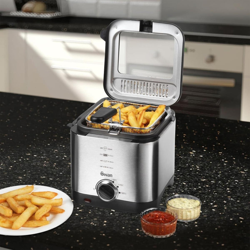 Swan Deep Fat Fryer Stainless Steel 900 W 1.5 Litres - Silver