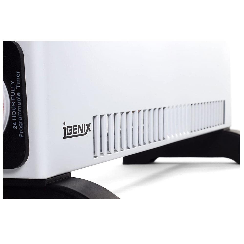 Igenix Portable Convector Heater With Adjustable Thermostat And 24 Hr Timer 3 Heat Settings 2000 W - White