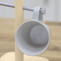 Swan Retro 6 Cup Mug Tree Weighted Base Polished Metal - Cream