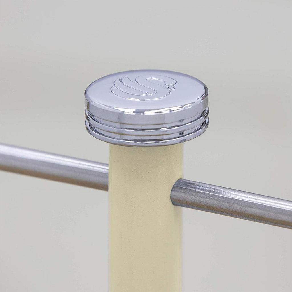 Swan Retro 6 Cup Mug Tree Weighted Base Polished Metal - Cream