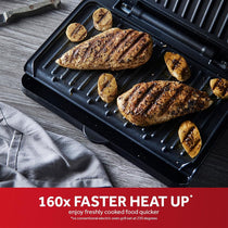 George Foreman Medium Fit Grill - Versatile Griddle, Hot Plate and Toastie Machine in Black